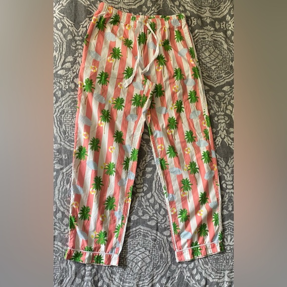 Sant And Abel Gray Malin 100% Cotton PJ Pant Pajama Set Small Striped Palm $198 - Picture 8 of 13